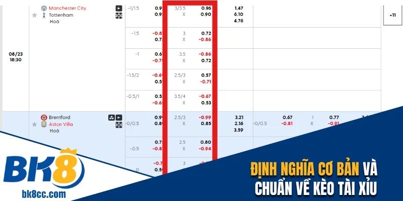 Định nghĩa cơ bản và chuẩn về kèo Tài Xỉu