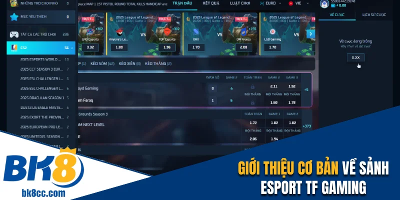 Giới thiệu cơ bản về sảnh TF Gaming